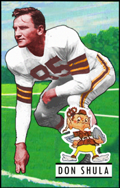 Front of Don Shula's 1951 Card